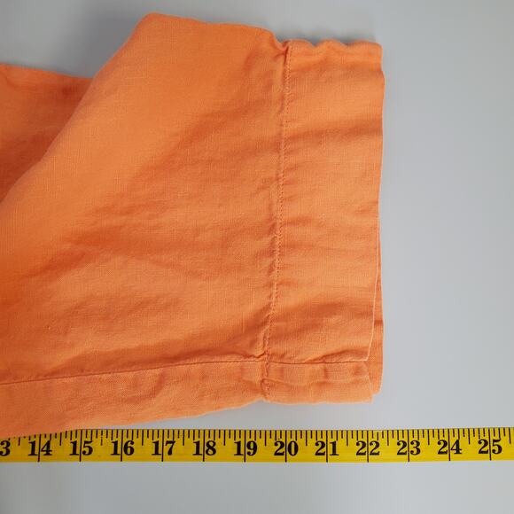 J. Jill Womens Pants Size Medium Petite Linen Wide Leg Ankle Cropped Orange - Picture 10 of 11